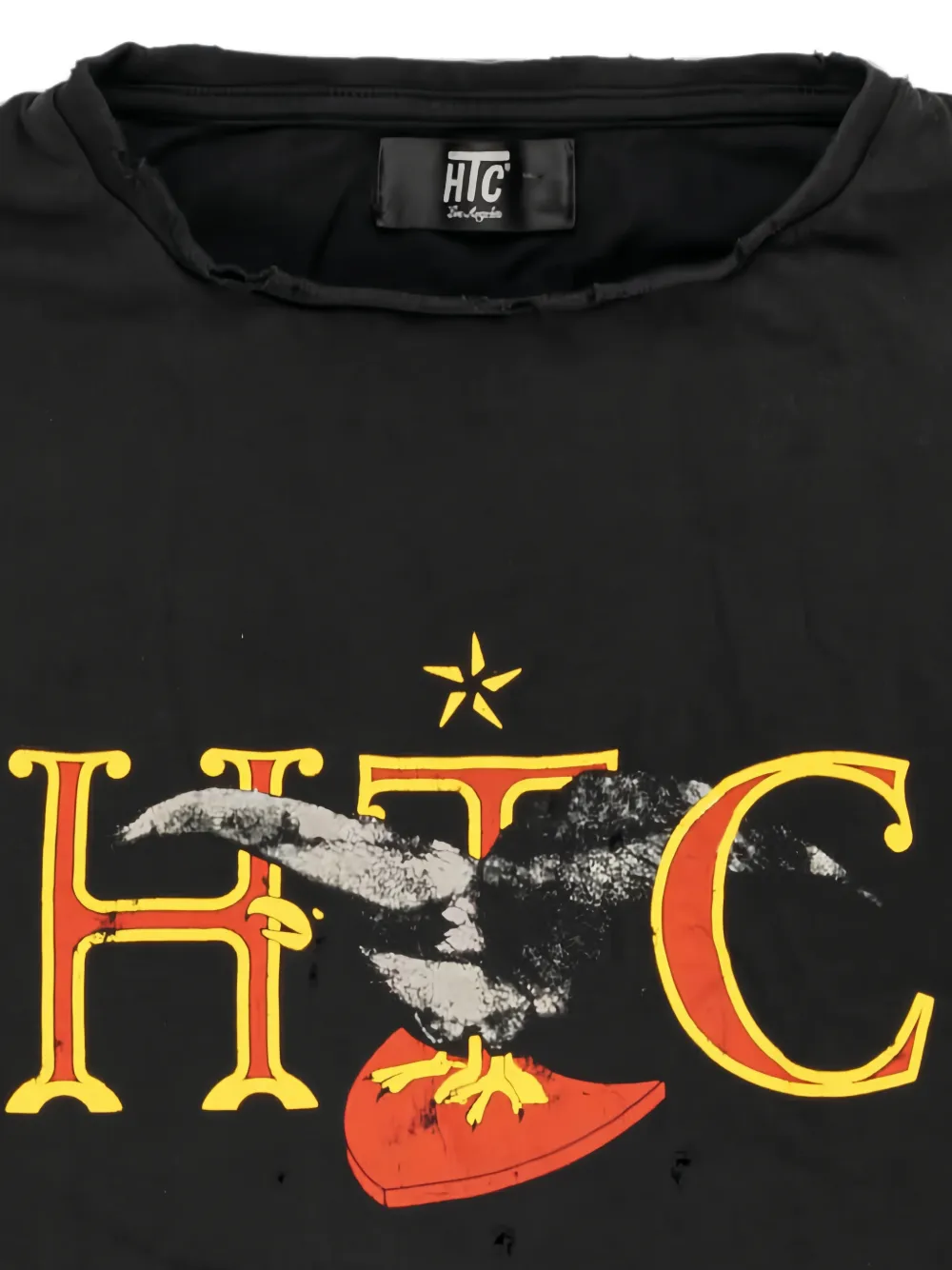 Htc Los Angeles Eagle gerafeld T-shirt met print Zwart