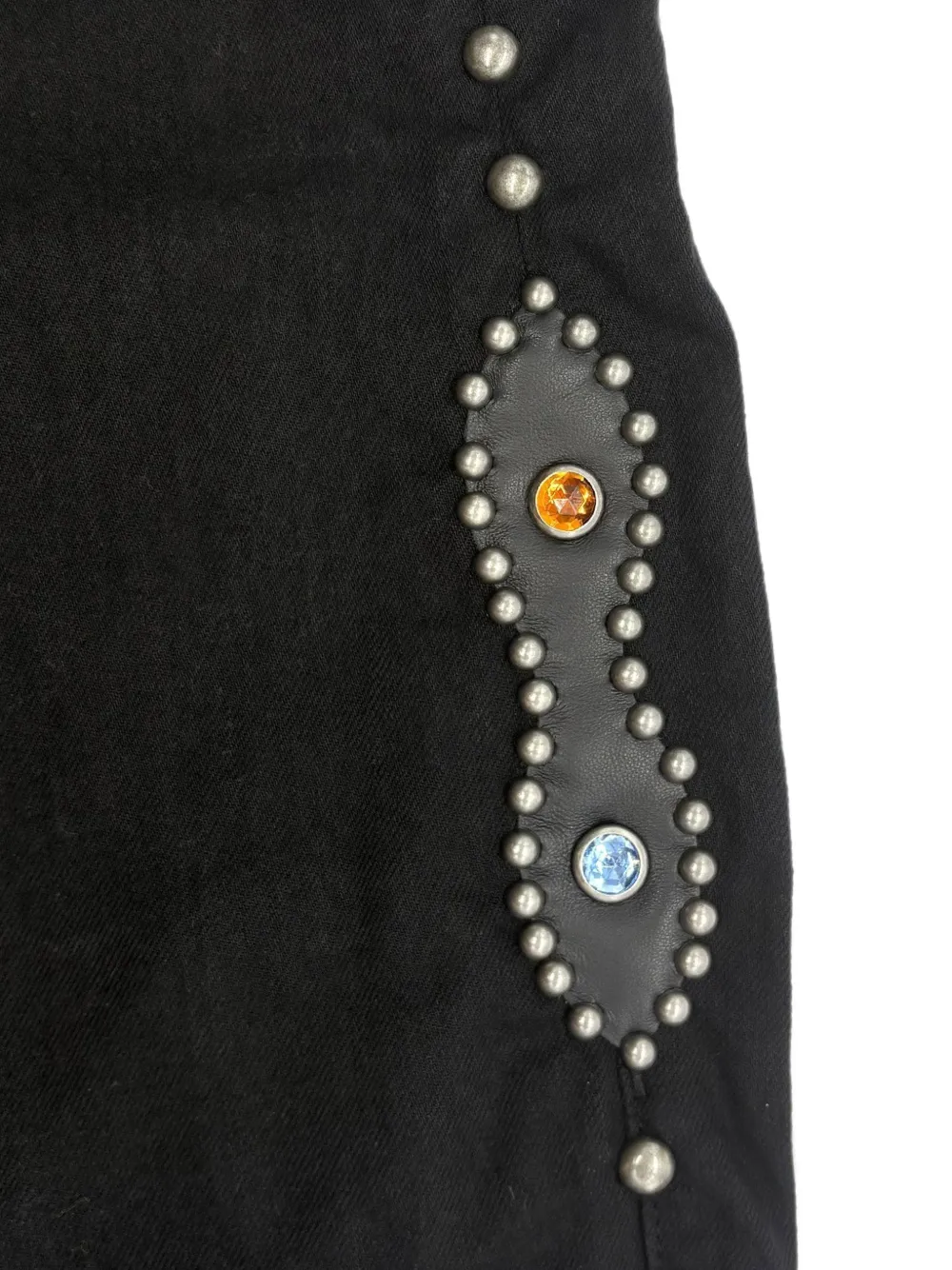 Htc Los Angeles Mustache jeans met studs Zwart