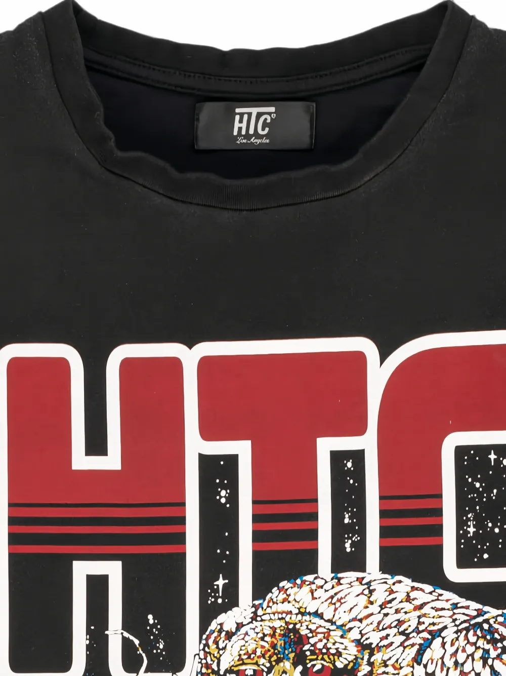 Htc Los Angeles Katoenen T-shirt met logoprint Zwart