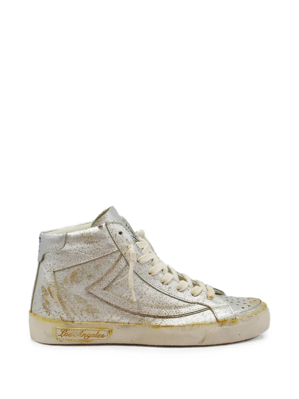 Htc Los Angeles Sneakers alte Vipers con effetto vissuto - Argento