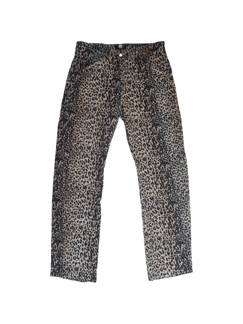 Htc Los Angeles leopard-print loose-fit jeans - Nero
