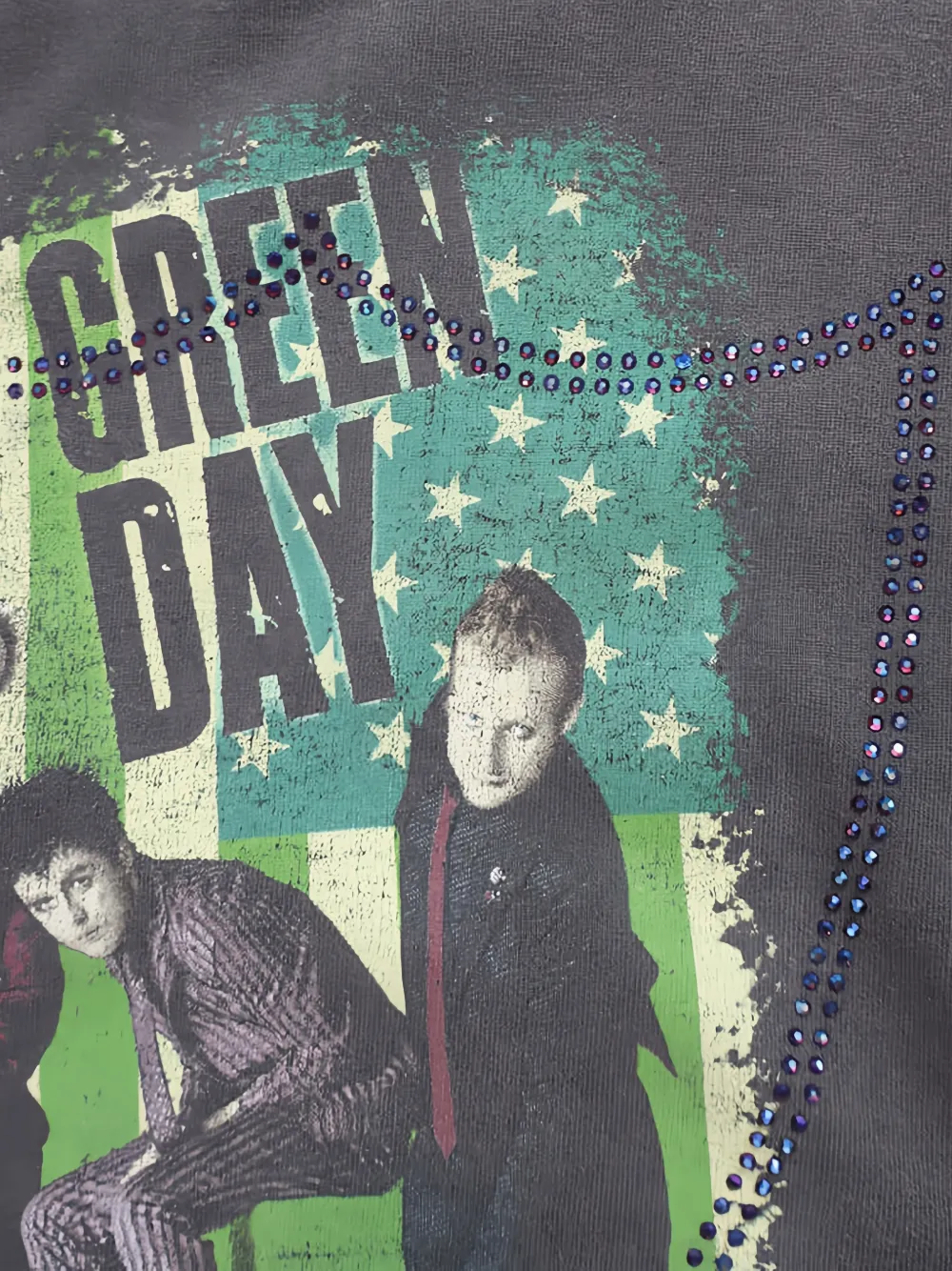Htc Los Angeles T-shirt met studs en print Grijs