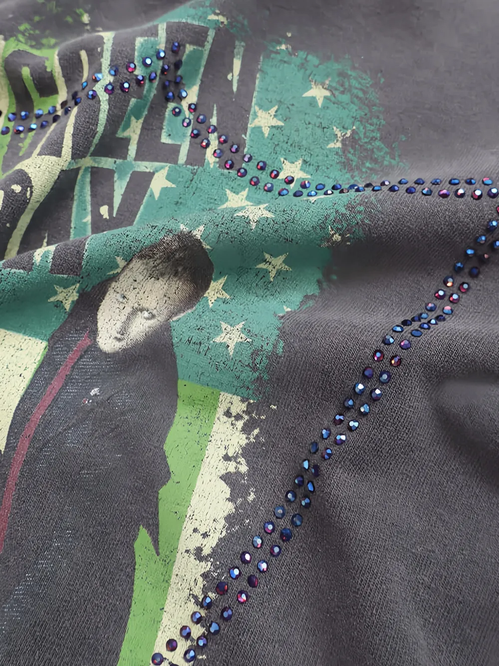 Htc Los Angeles T-shirt met studs en print Grijs