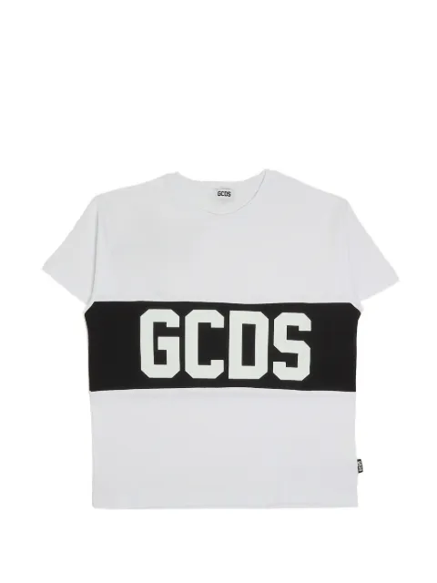 Gcds Kids logo-print panelled T-shirt