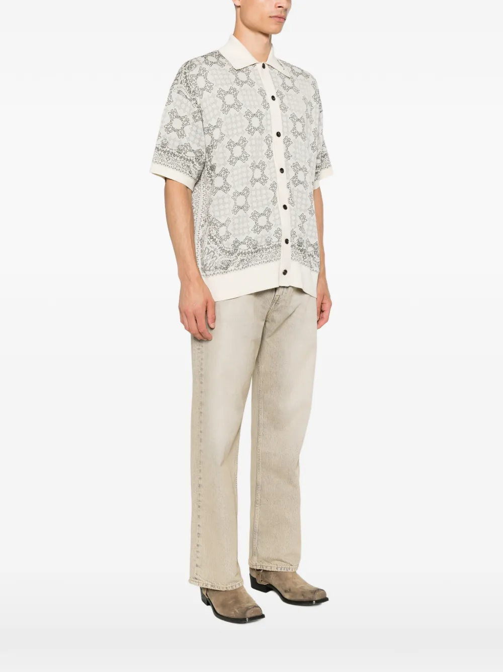 AMIRI Overhemd met geometrische print Beige