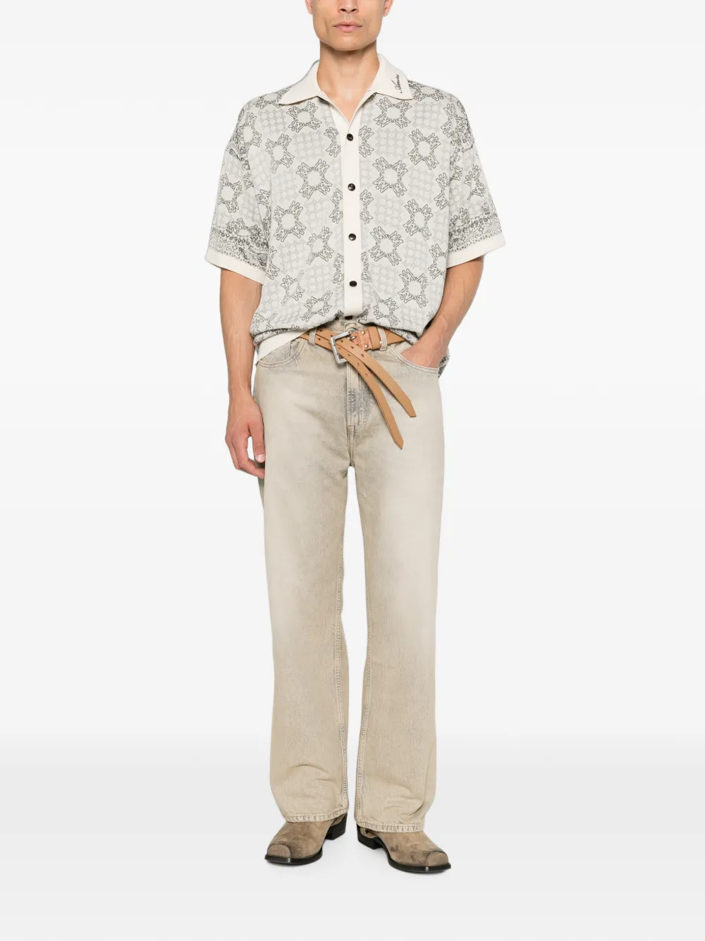 AMIRI Overhemd met geometrische print Beige