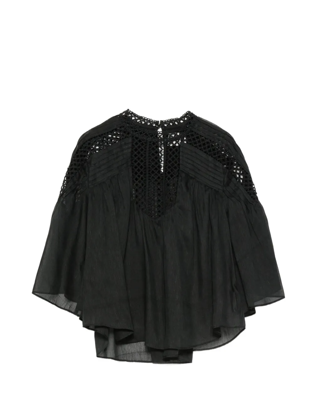 MARANT ÉTOILE Polda crochet-knit pintuck shirt - Black
