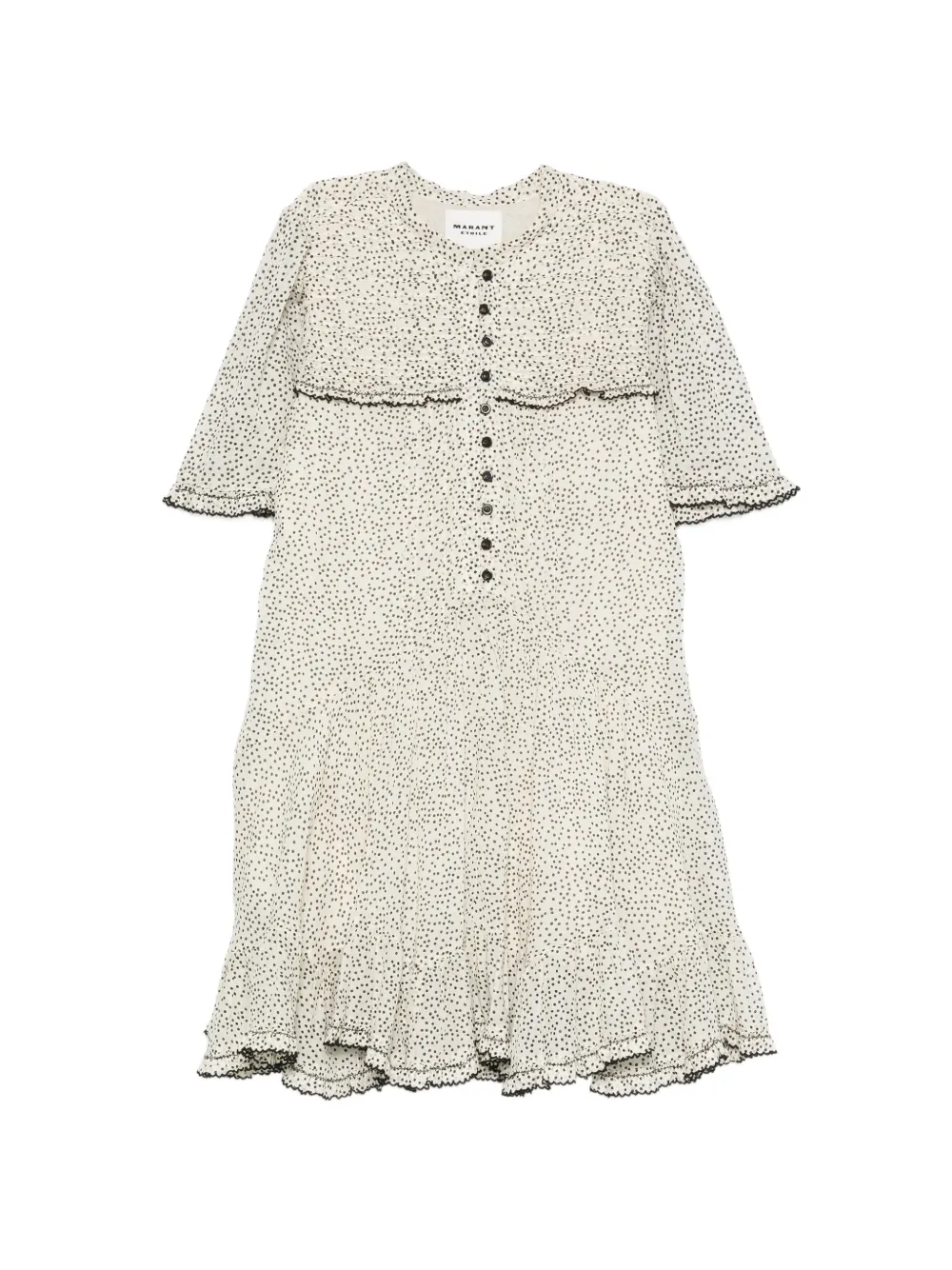 MARANT ÉTOILE Daynia polka-dot ruffled mini dress - Neutrals