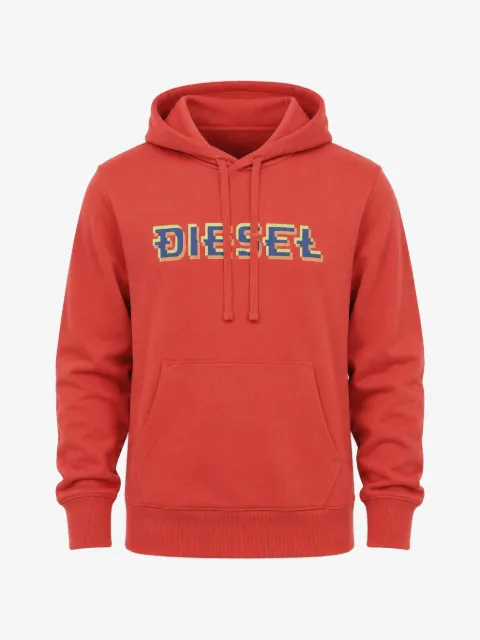 Diesel logo-print brushed-cotton hoodie
