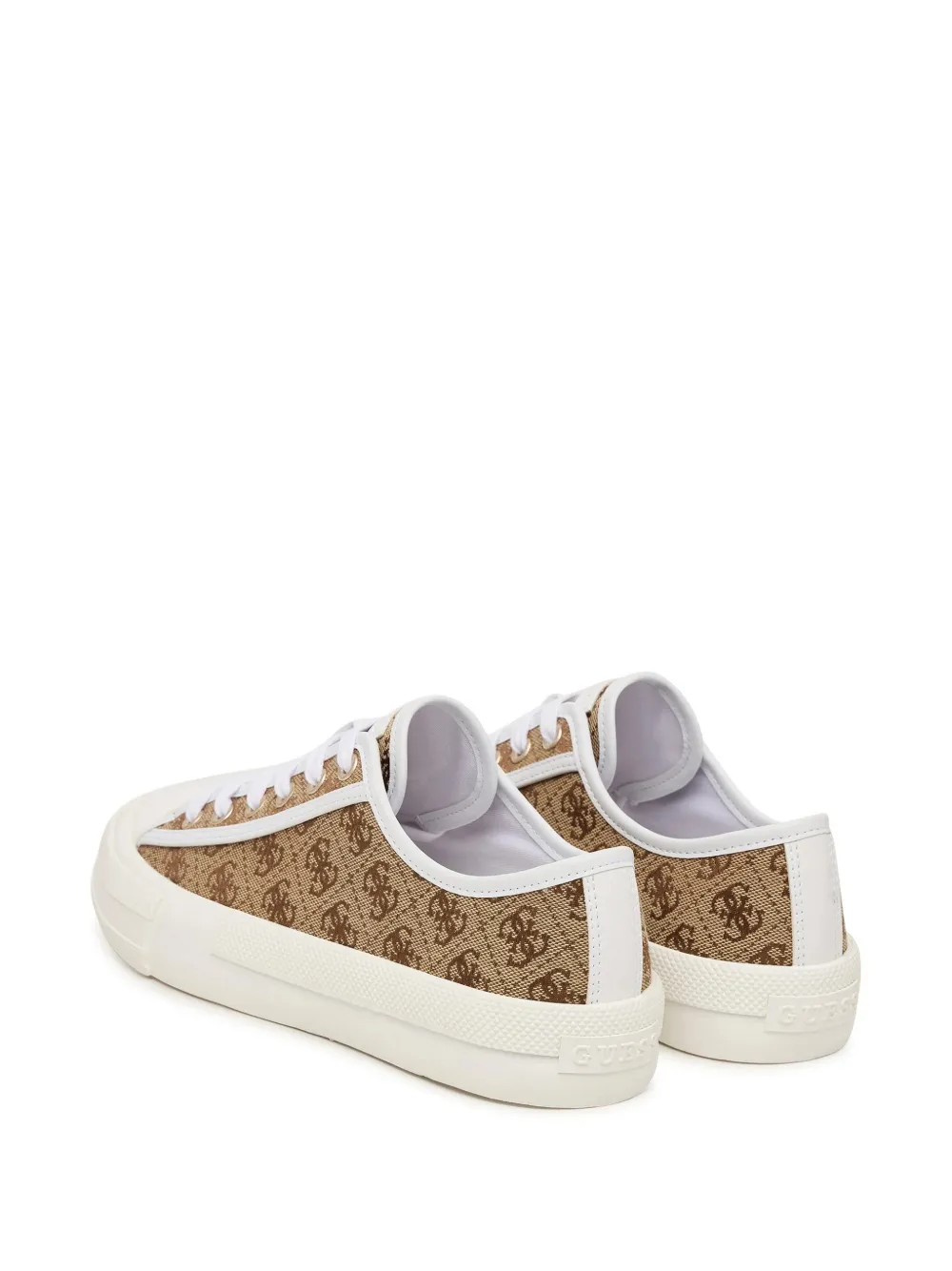 GUESS USA monogram-print canvas sneakers Beige