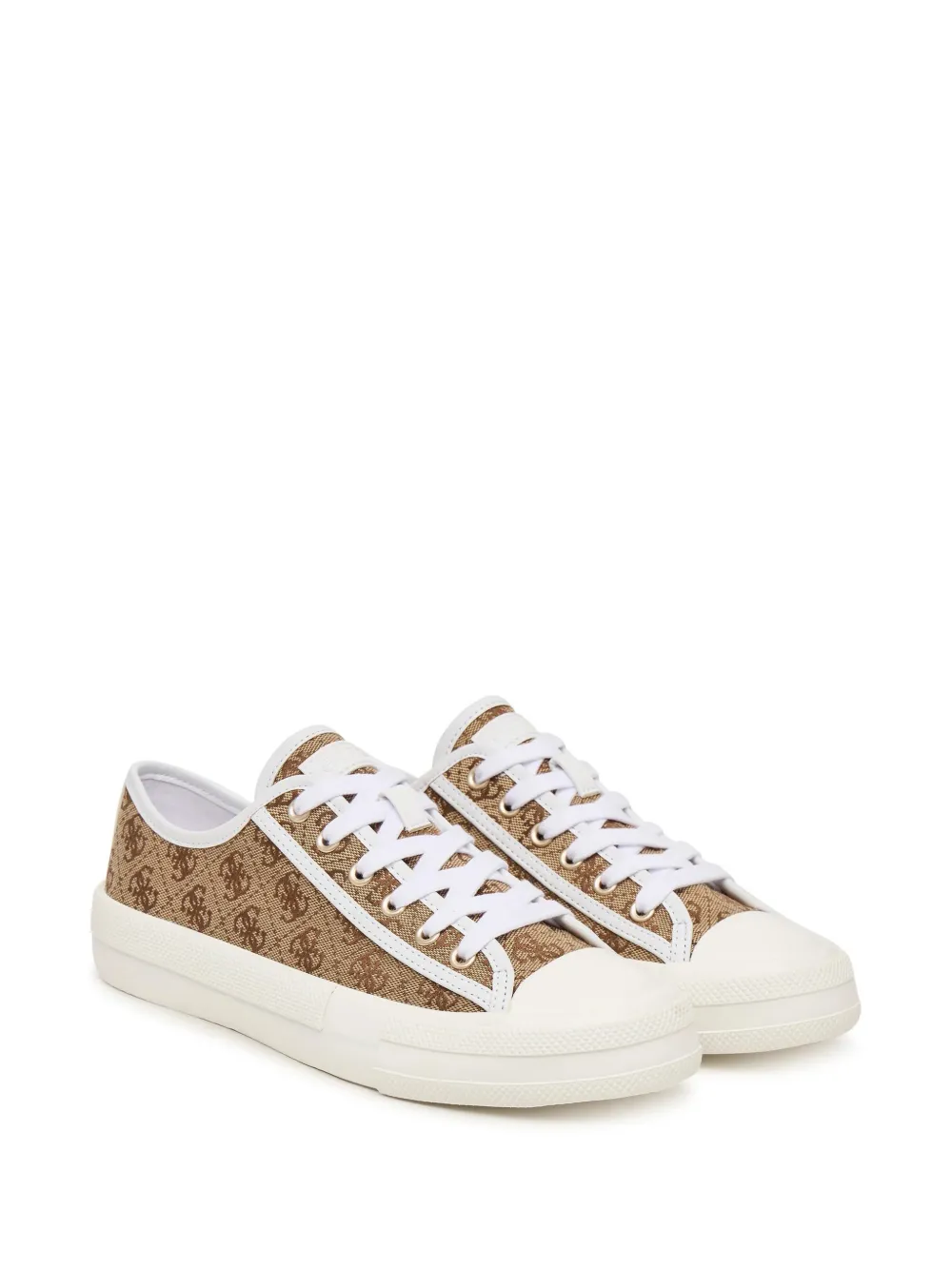 GUESS USA monogram-print canvas sneakers Beige
