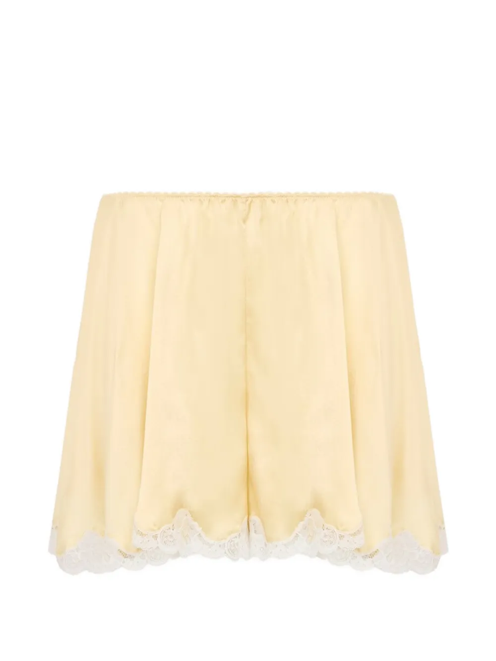 Chloé lace-trim scalloped shorts - Gelb