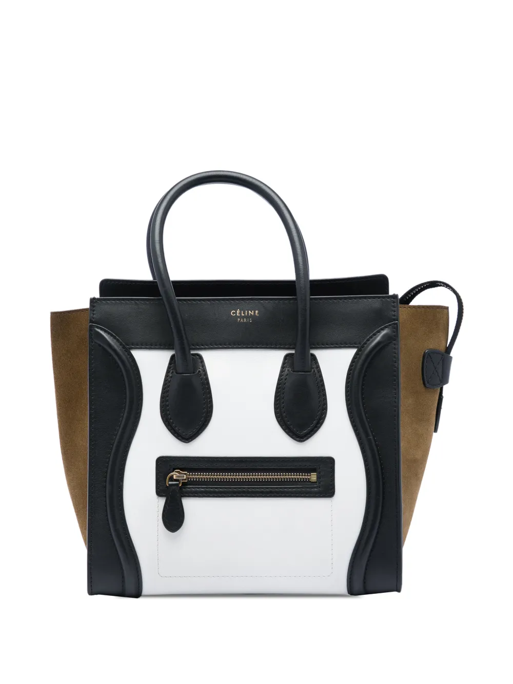 Celine Pre-Owned 2021 Micro Tricolor Calfskin and Suede Luggage tote bag - Multicolore