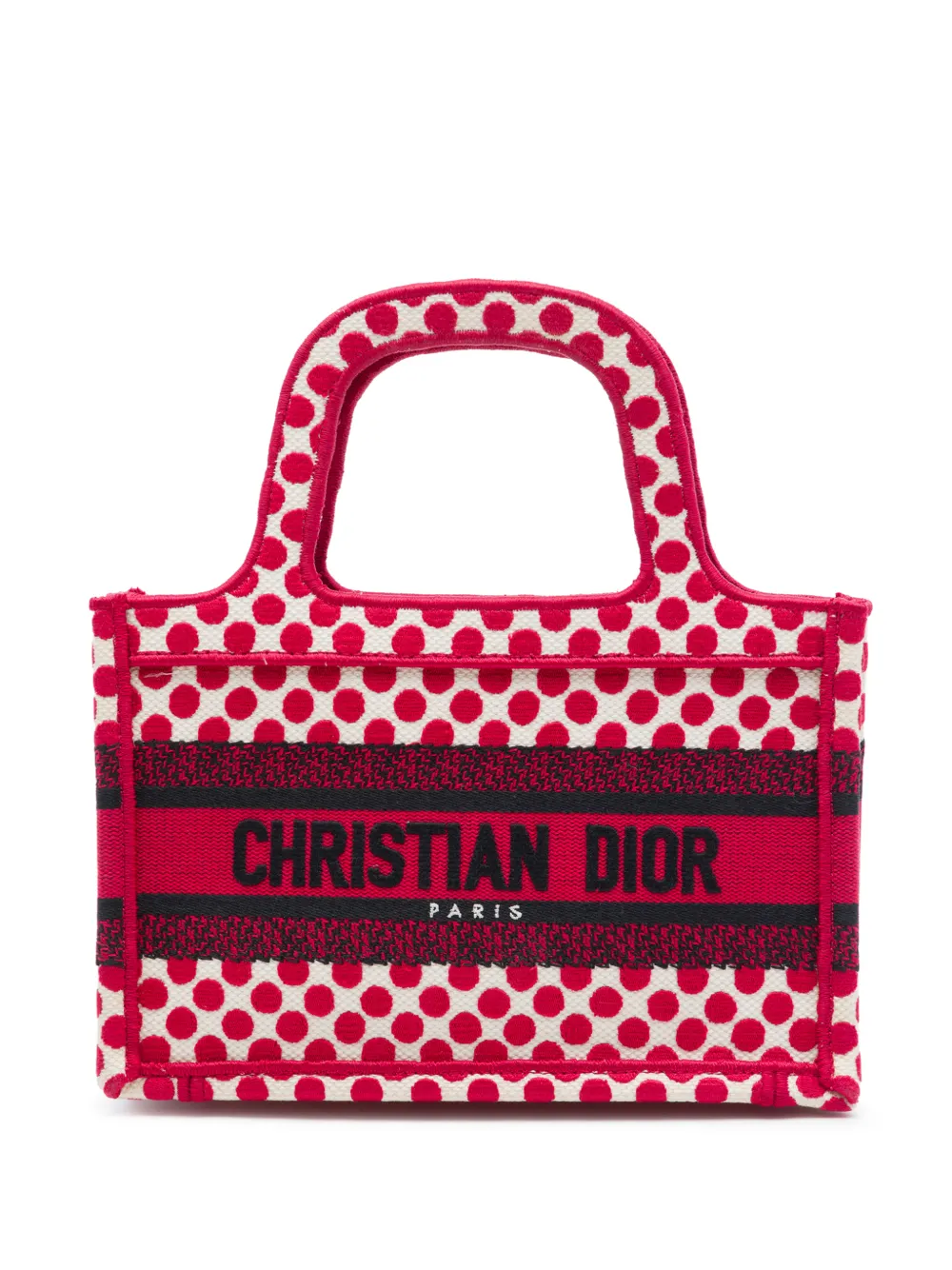 Christian Dior Pre-Owned 2020 DiorAmour Mini Canvas Dots Book Tote Bag - Rot