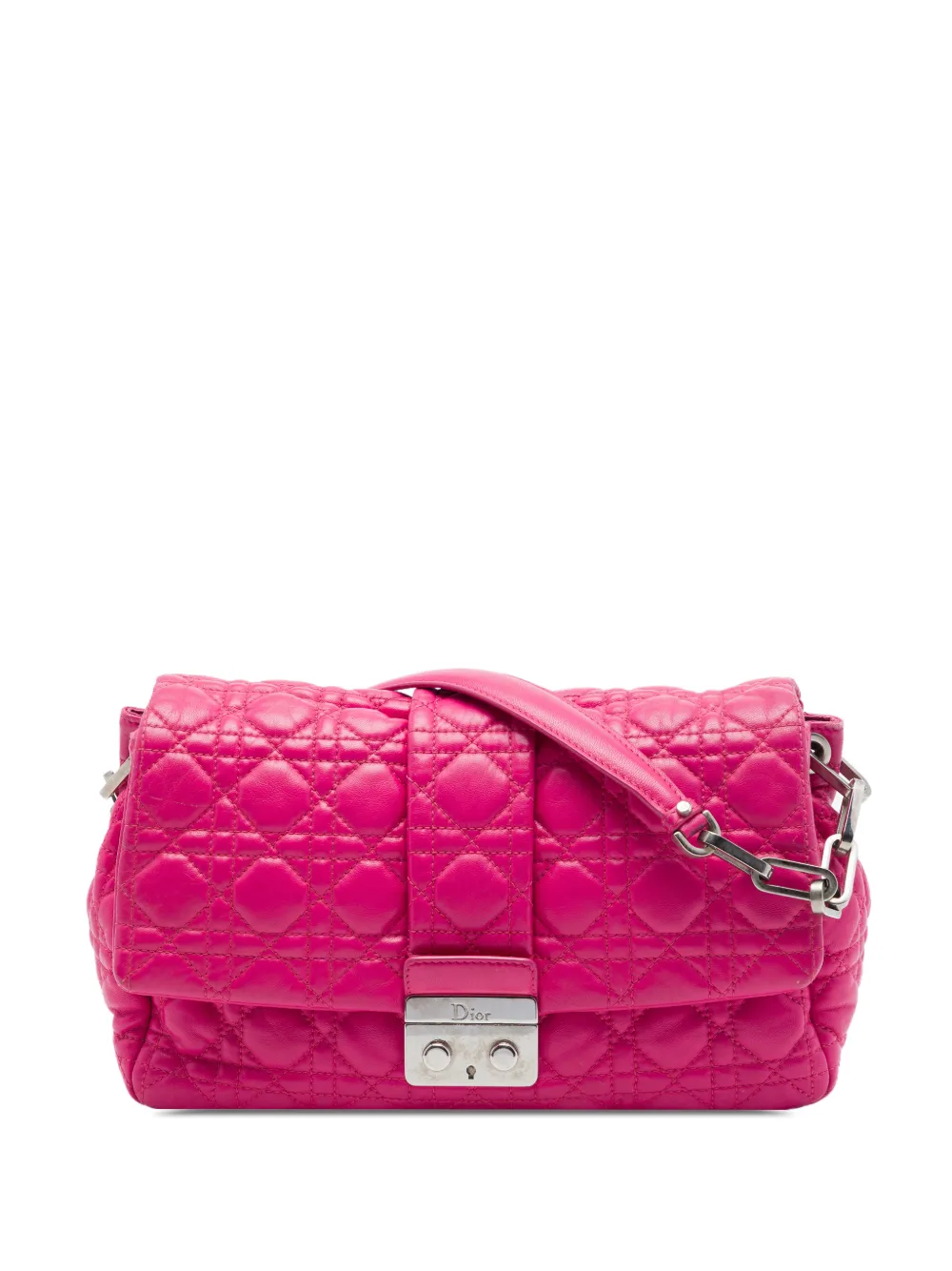 Christian Dior Pre-Owned 2011 Lambskin Cannage New Lock Flap shoulder bag - Rosa