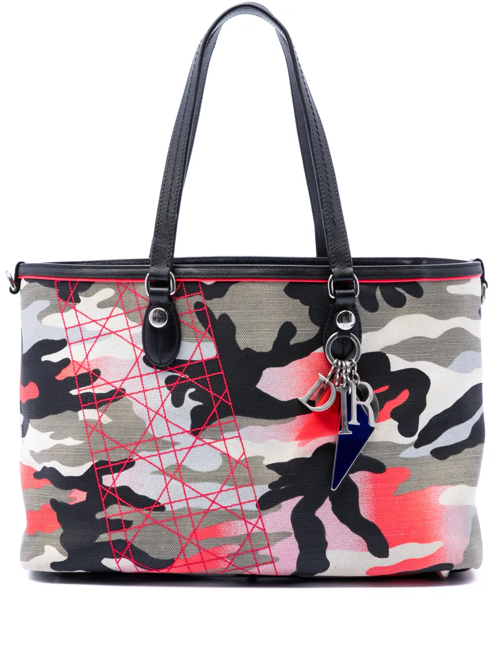 Christian Dior Pre-Owned 2011 mittelgroßer Anselm Reyle Canvas-Camouflage-Tote Bag - Grau