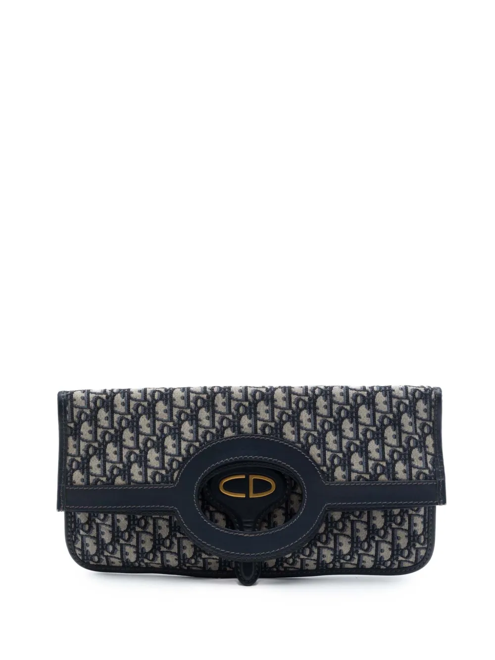 Christian Dior Pre-Owned 2019 Oblique Canvas Fold Over clutch bag - Blu