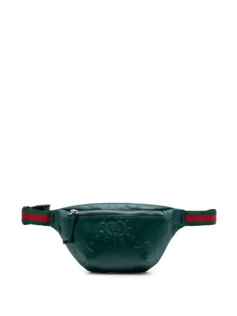 Gucci Pre-Owned 2016-2026 Kids Embossed Calfskin Interlocking G Web UFO belt bag
