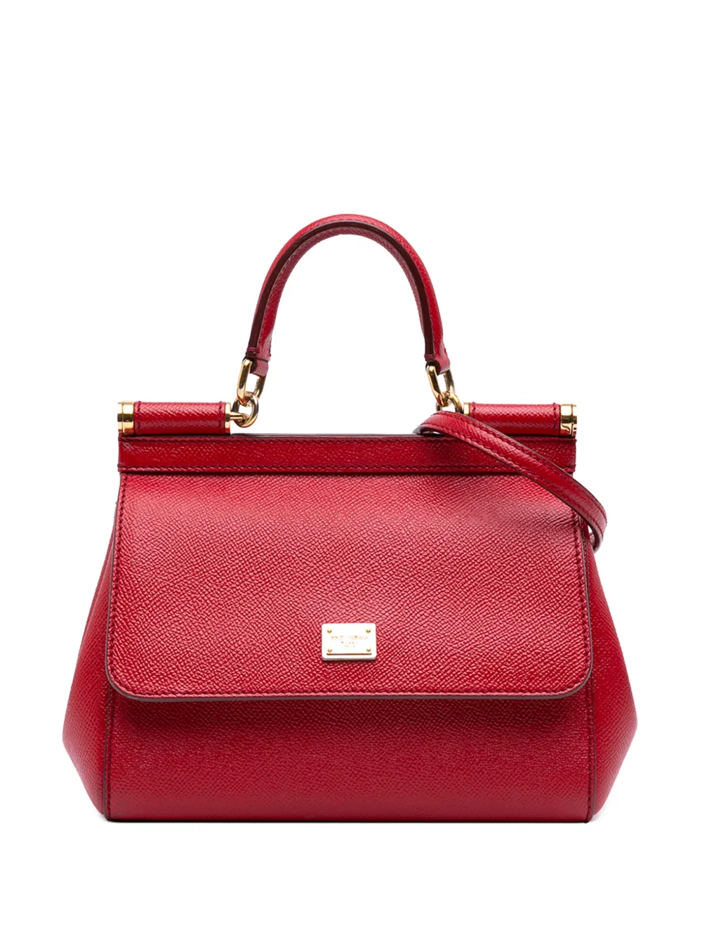 Pre-owned Dolce & Gabbana 2010-2026 Small Leather Miss Sicily Satchel In Red