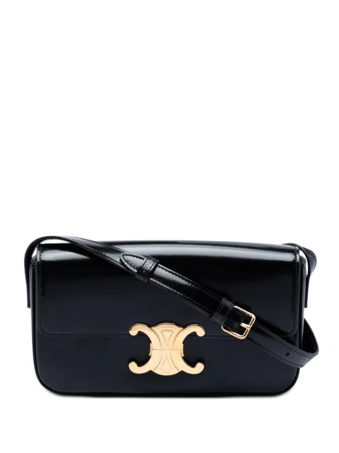 Celine Pre-Owned bolso de hombro Triomphe Claude en piel de becerro brillante 2022