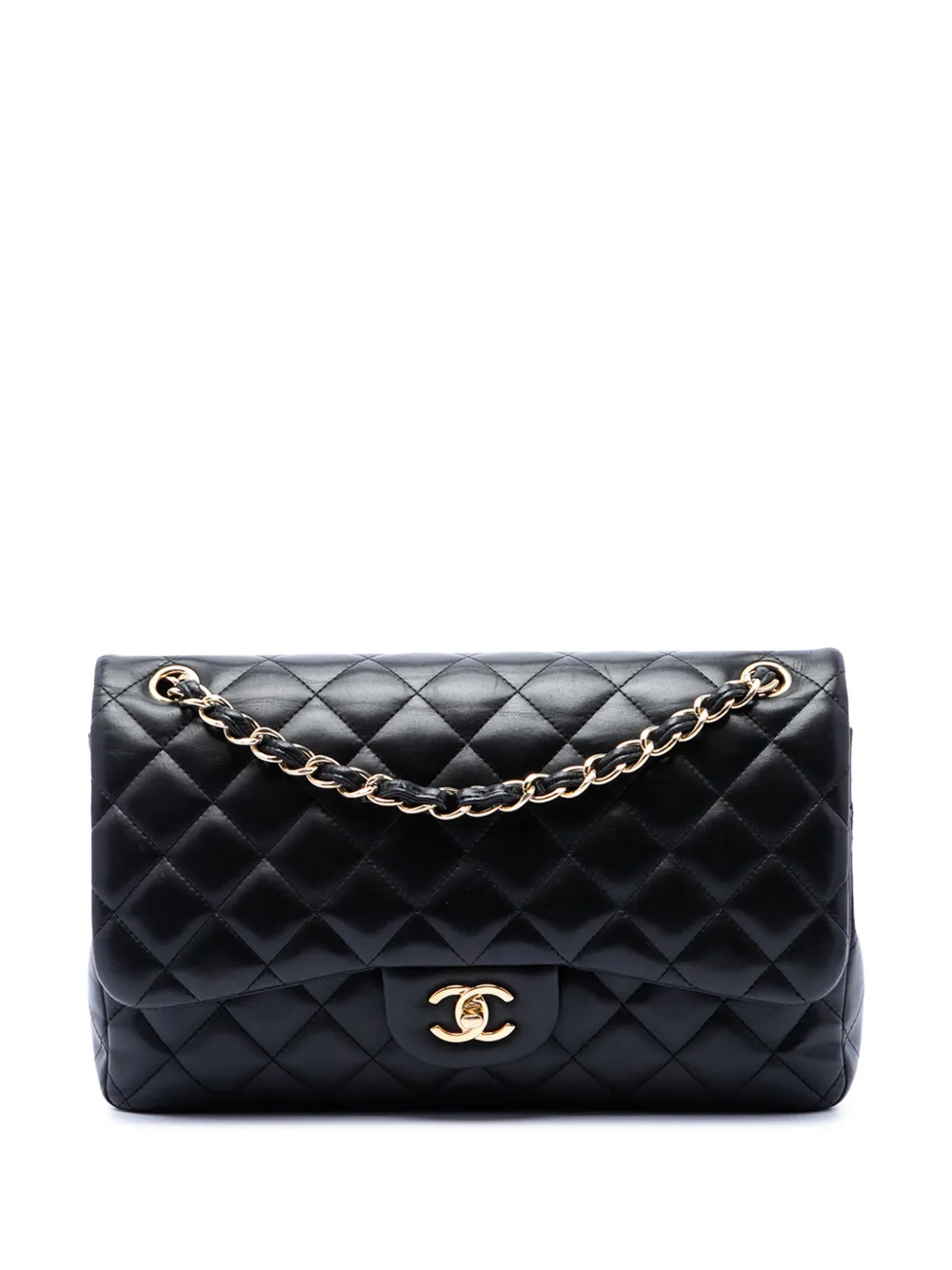 CHANEL Pre-Owned 2013-2014 Jumbo Classic Lambskin Double Flap shoulder bag - Nero