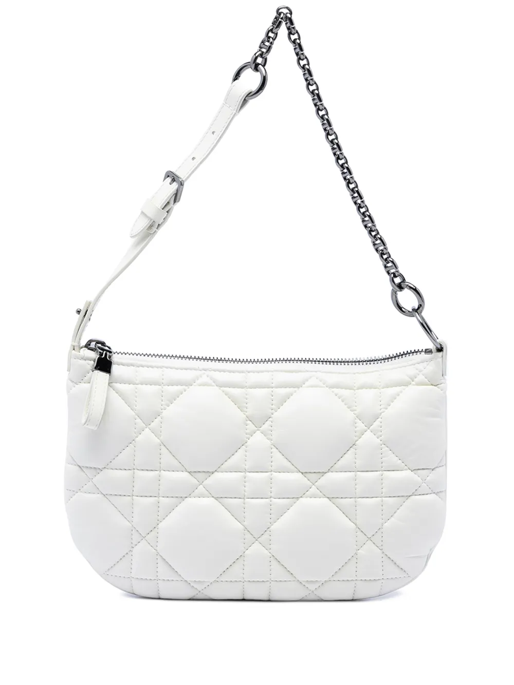 Christian Dior Pre-Owned 2022 Mini Calfskin Macrocannage Dior Caro Tulip Bag shoulder bag - Bianco