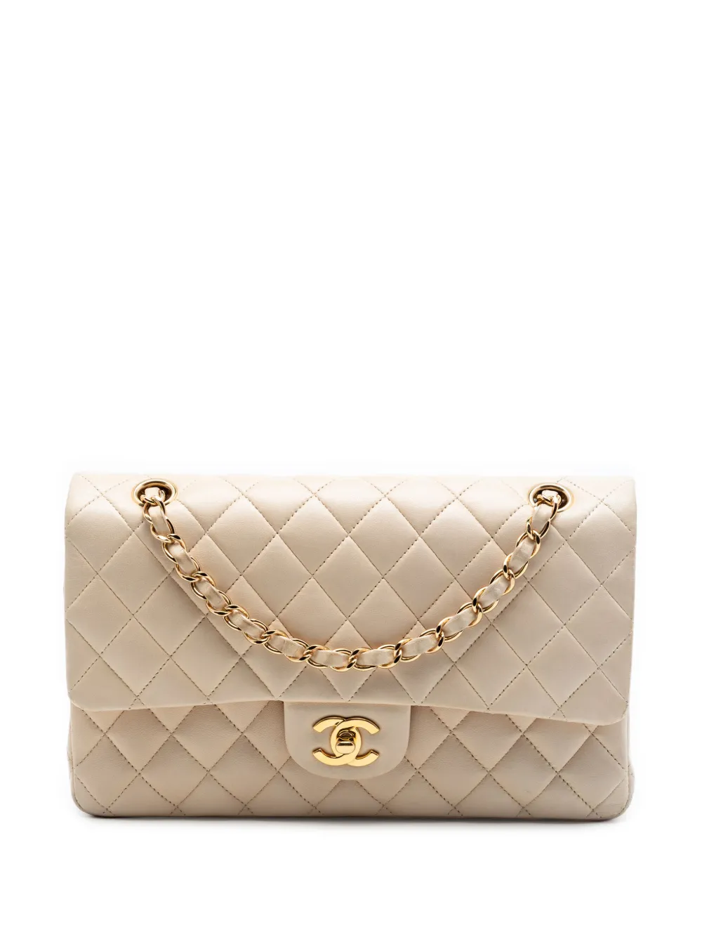 CHANEL Pre-Owned Borsa a spalla Classic Double Flap media in pelle di agnello 2009-2010 - Toni neutri