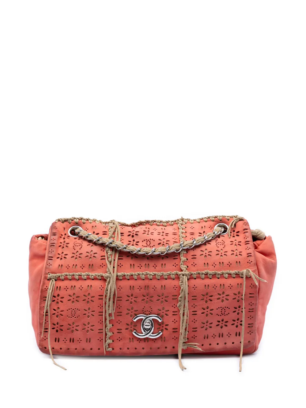CHANEL Pre-Owned Borsa a spalla con frange 2010-2011 - Arancione