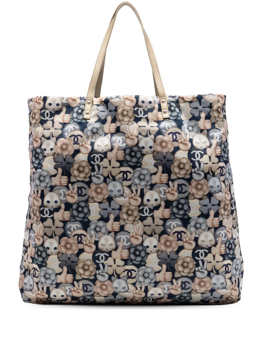 CHANEL Pre-Owned Borsa shopper Cat Emoticon piccola 2016-2017 - Blu