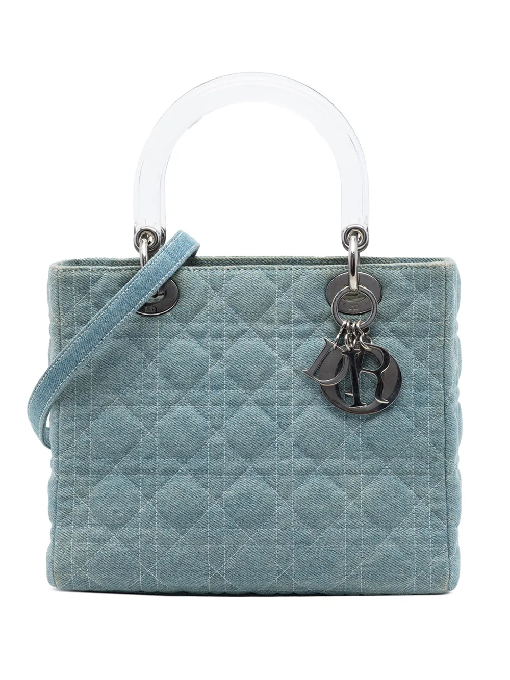 Christian Dior Pre-Owned Borsa a tracolla Lady Dior media in denim 1999 - Blu