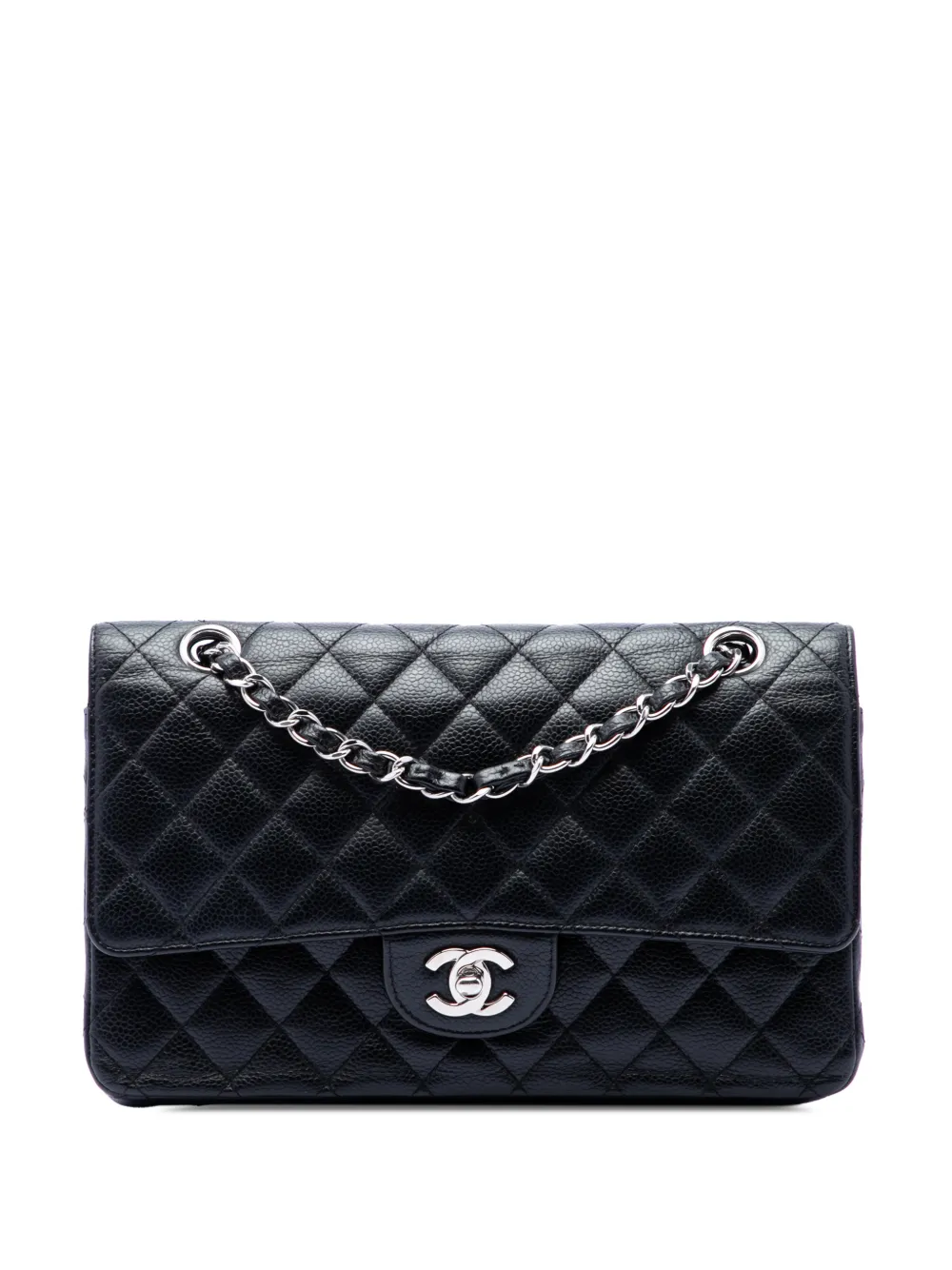 CHANEL Pre-Owned Borsa a spalla Double Flap media in pelle Caviar 2008-2009 - Nero