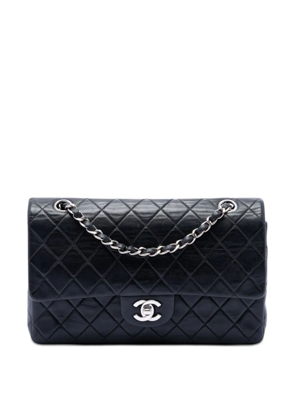 CHANEL Pre-Owned Borsa a spalla Classic media in pelle di agnello con battente 1997-1999 - Nero