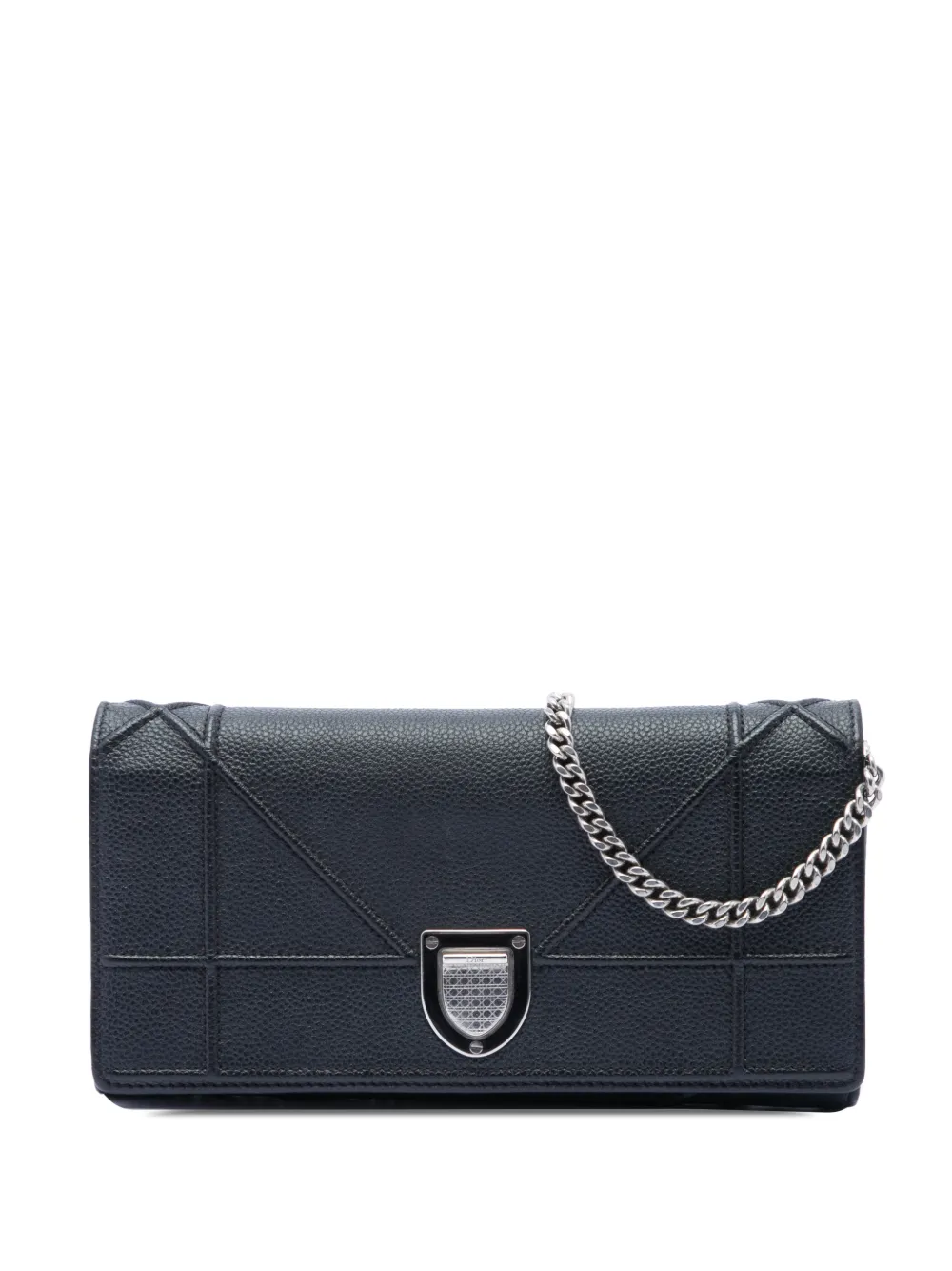 Christian Dior Pre-Owned 2016 Grained Calfskin Diorama Croisiere Wallet on Chain crossbody bag - Black