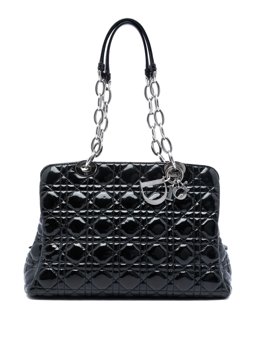 Christian Dior Pre-Owned Borsa tote Lady Dior Soft Shopping grande lucida con motivo Cannage 2014 - Nero