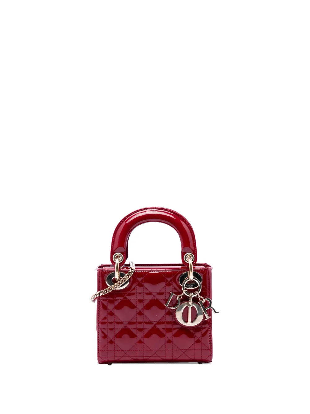Christian Dior Pre-Owned Borsa a tracolla Lady Dior mini con motivo Cannage 2019 - Rosso