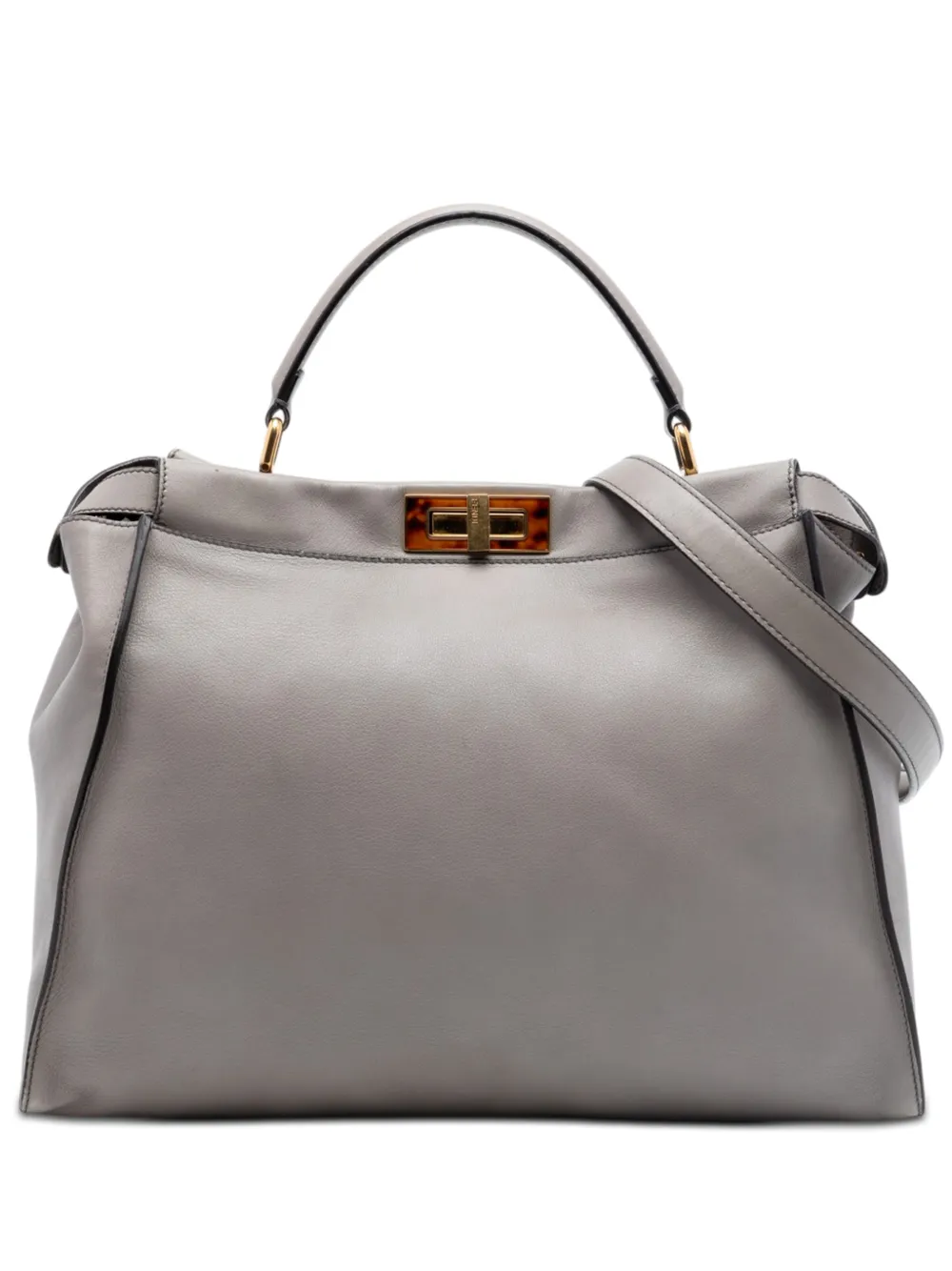Fendi Pre-Owned Borsa a tracolla Peekaboo Iconic grande in pelle di vitello 2000-2010 - Grigio