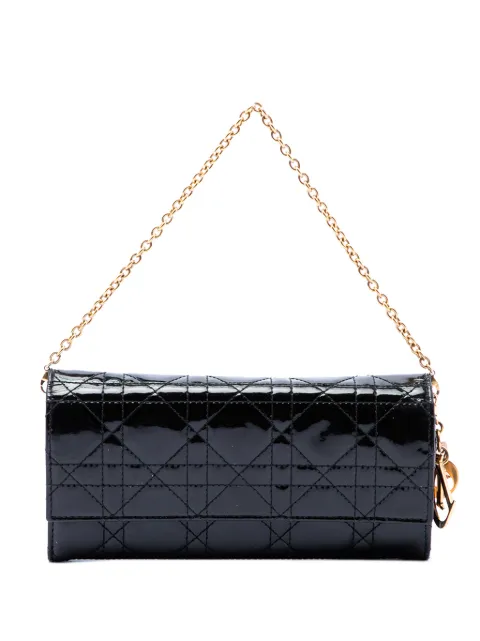 Christian Dior Pre-Owned 2012 Patent Cannage Lady Dior Wallet On Chain handbag