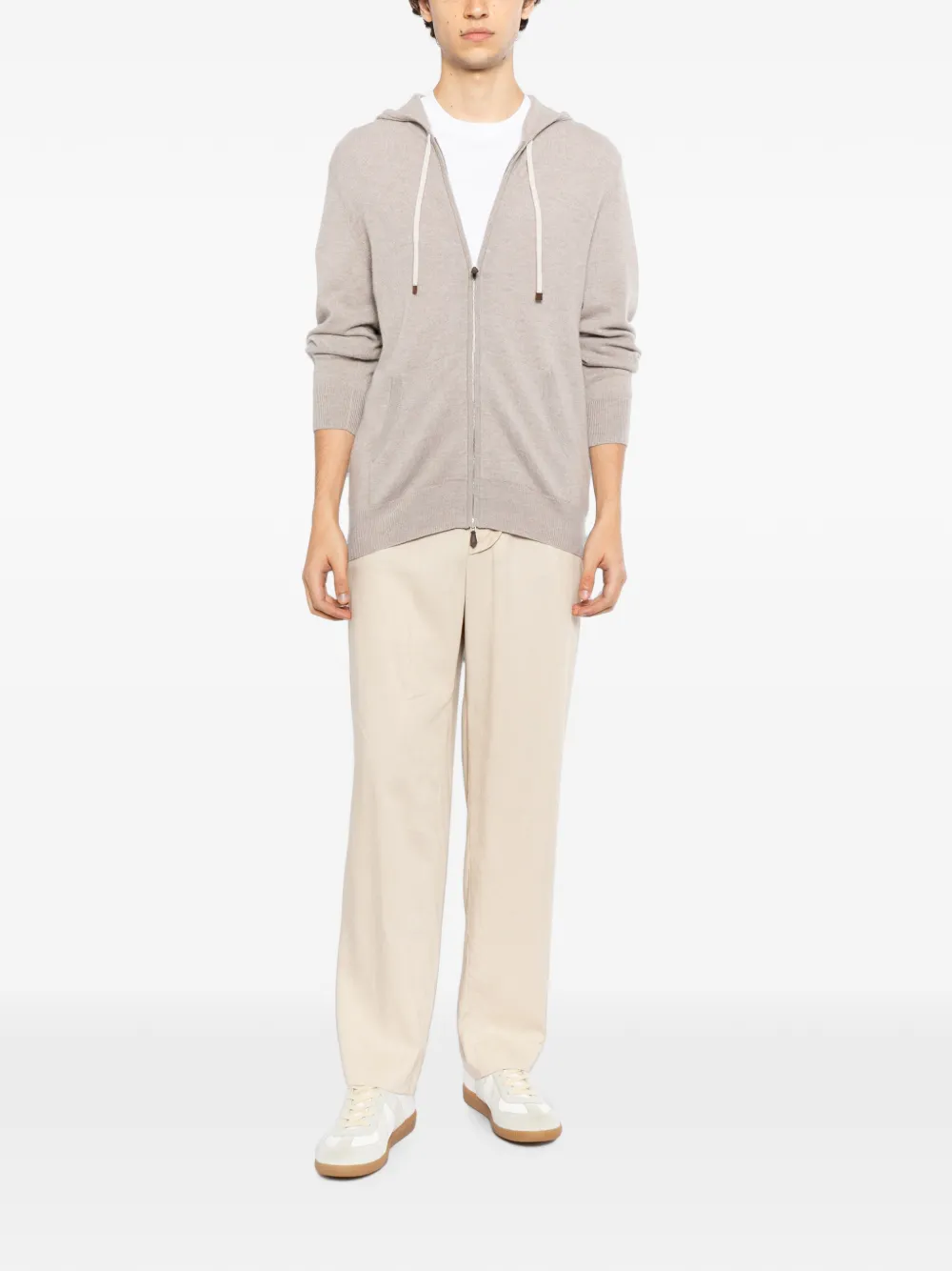N.Peal Ladbroke hoodie met rits Grijs
