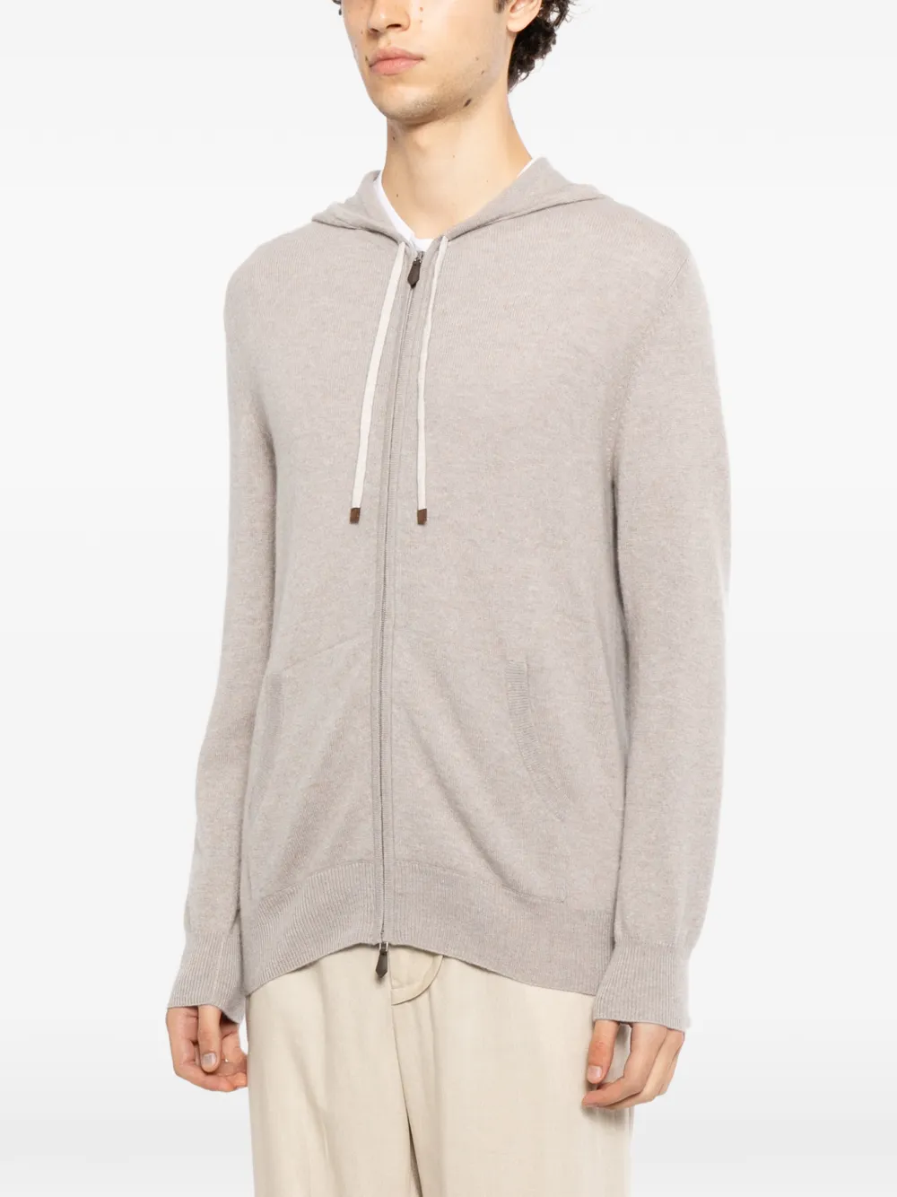 N.Peal Ladbroke hoodie met rits Grijs