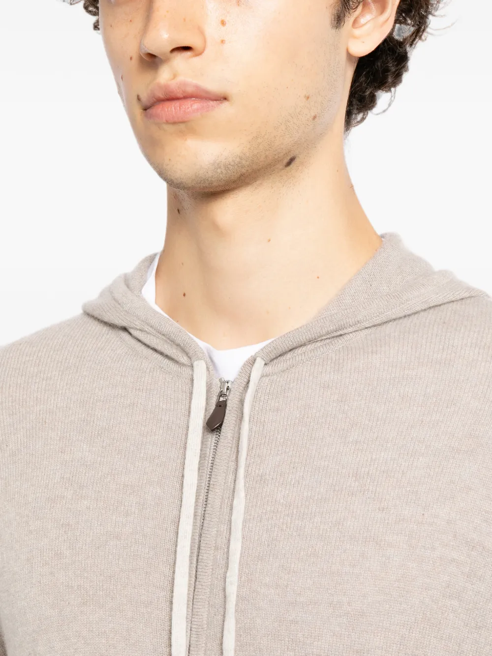 N.Peal Ladbroke hoodie met rits Grijs