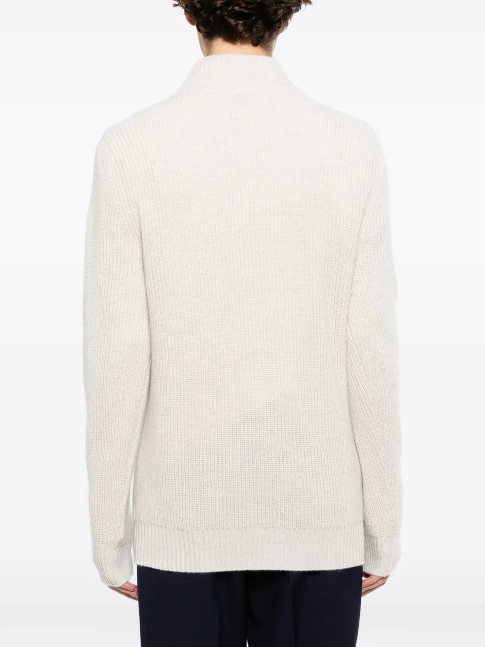 N.Peal Trui met halve rits Beige