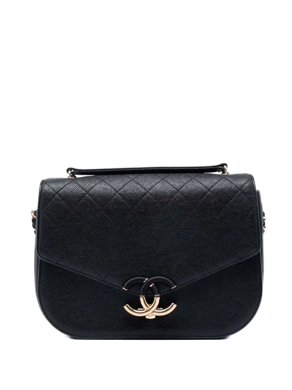 CHANEL Pre-Owned Borsa a tracolla Paris Cuba in pelle Caviar matelassé con impunture e battente 2016-2017 - Nero