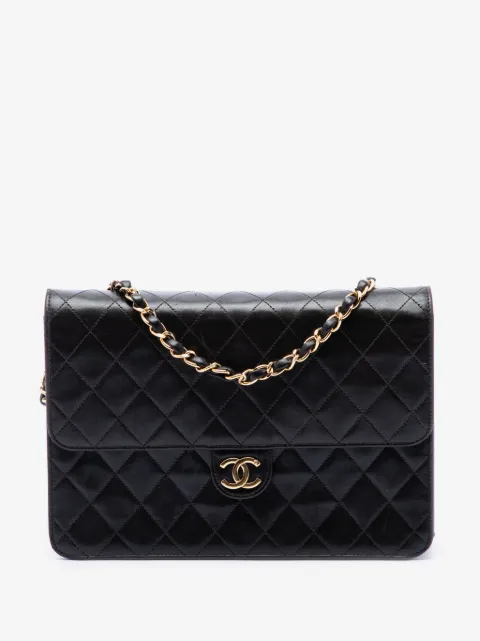 CHANEL Pre-Owned 1997-1999 mittelgroße CC Schultertasche mit Steppung aus Lammleder
