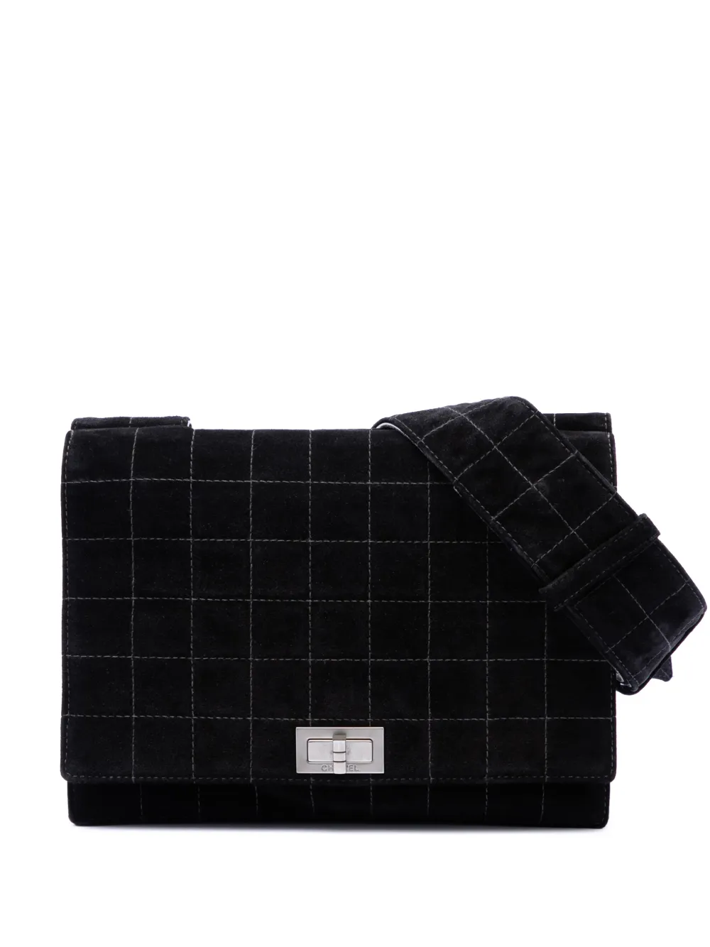 CHANEL Pre-Owned Borsa a tracolla Chocolate Bar 2.55 Single Flap 2002-2003 - Nero