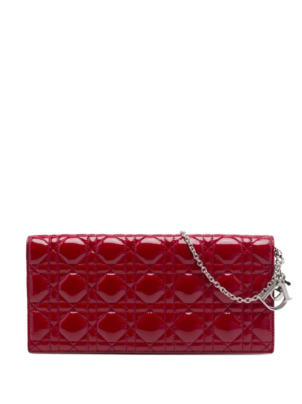 Christian Dior Pre-Owned 2016 Cannage Lady Dior Clutch mit Kettenriemen - Rot