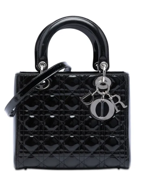Christian Dior Pre-Owned 2011 Medium Patent Cannage Lady Dior satchel