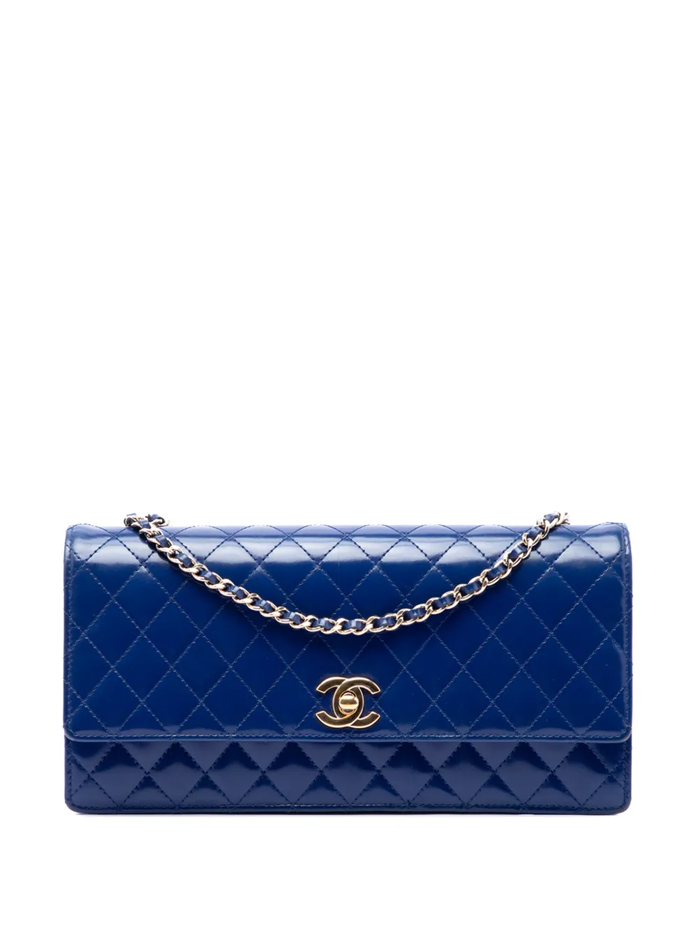 CHANEL Pre-Owned Borsa a tracolla CC mini in pelle di agnello trapuntata con battente 2011 - Blu