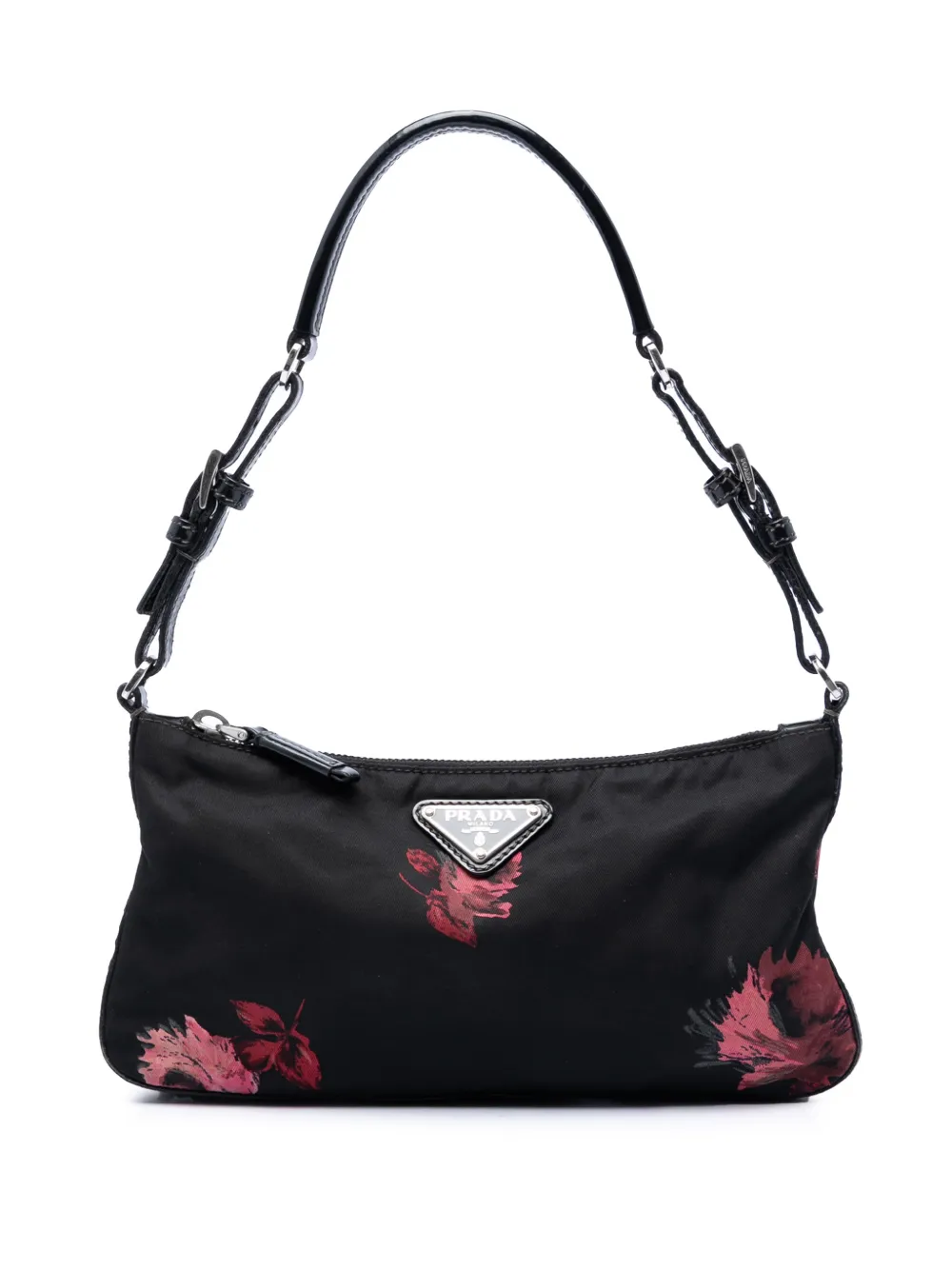 Prada Pre-Owned Borsa a spalla Tessuto Floral Stampato Pochette 2013-2026 - Nero