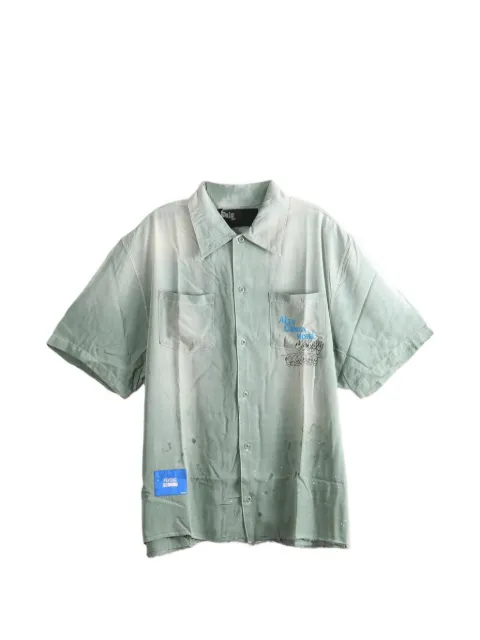Paly graphic-print raw-cut shirt