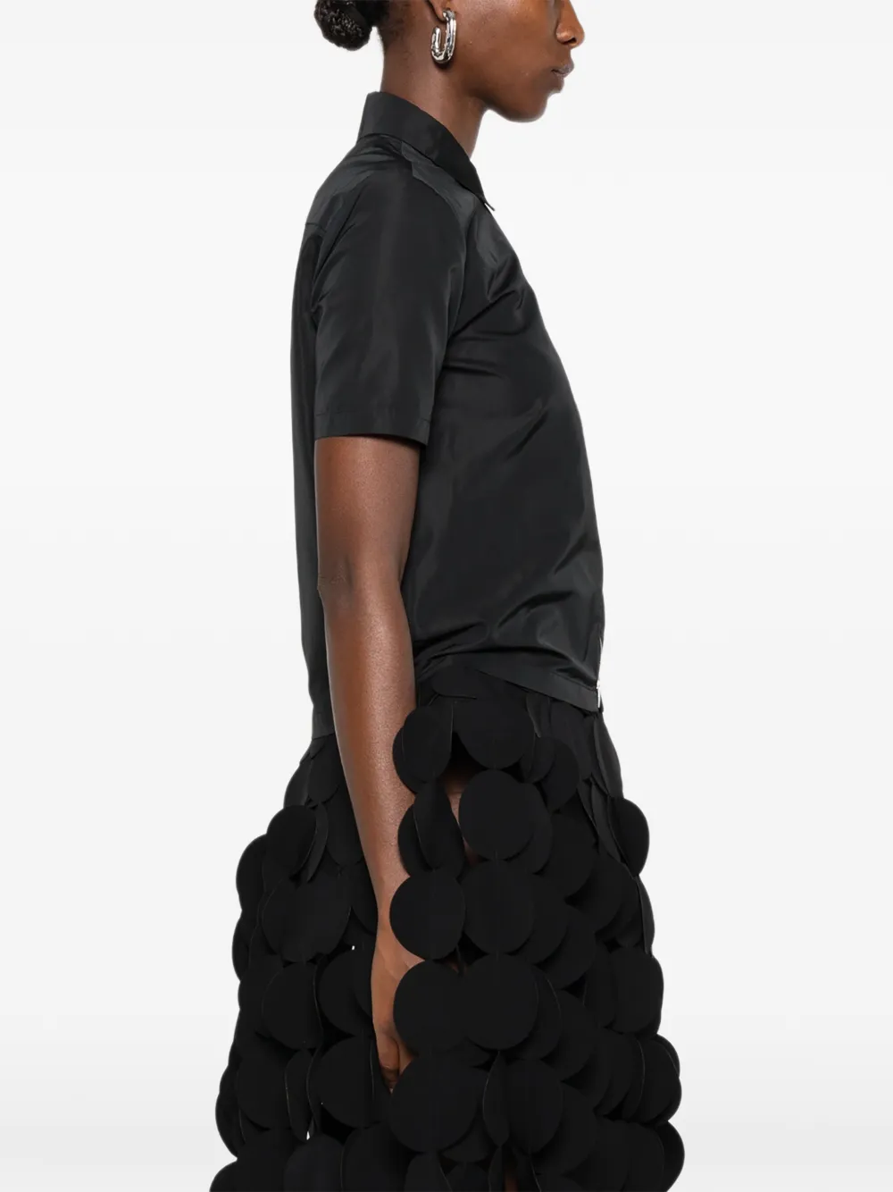 Jil Sander Overhemd met korte mouwen en rits Zwart